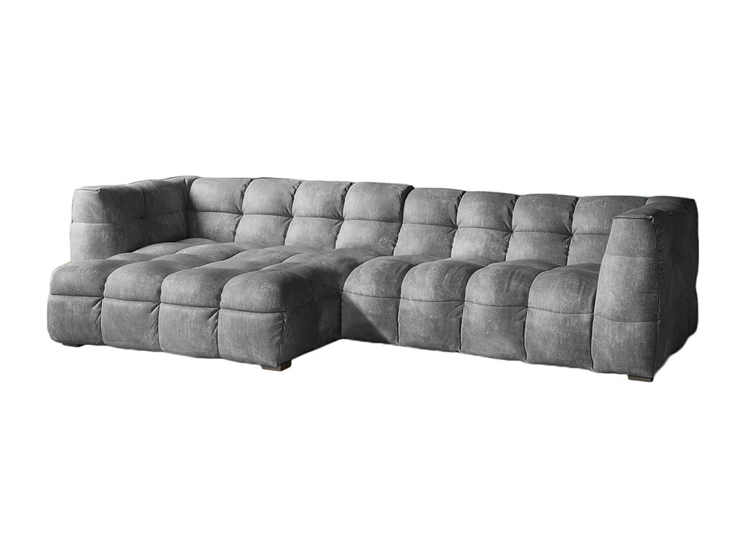 Ecksofa - Hellgrau Velvet - ROSARIO
