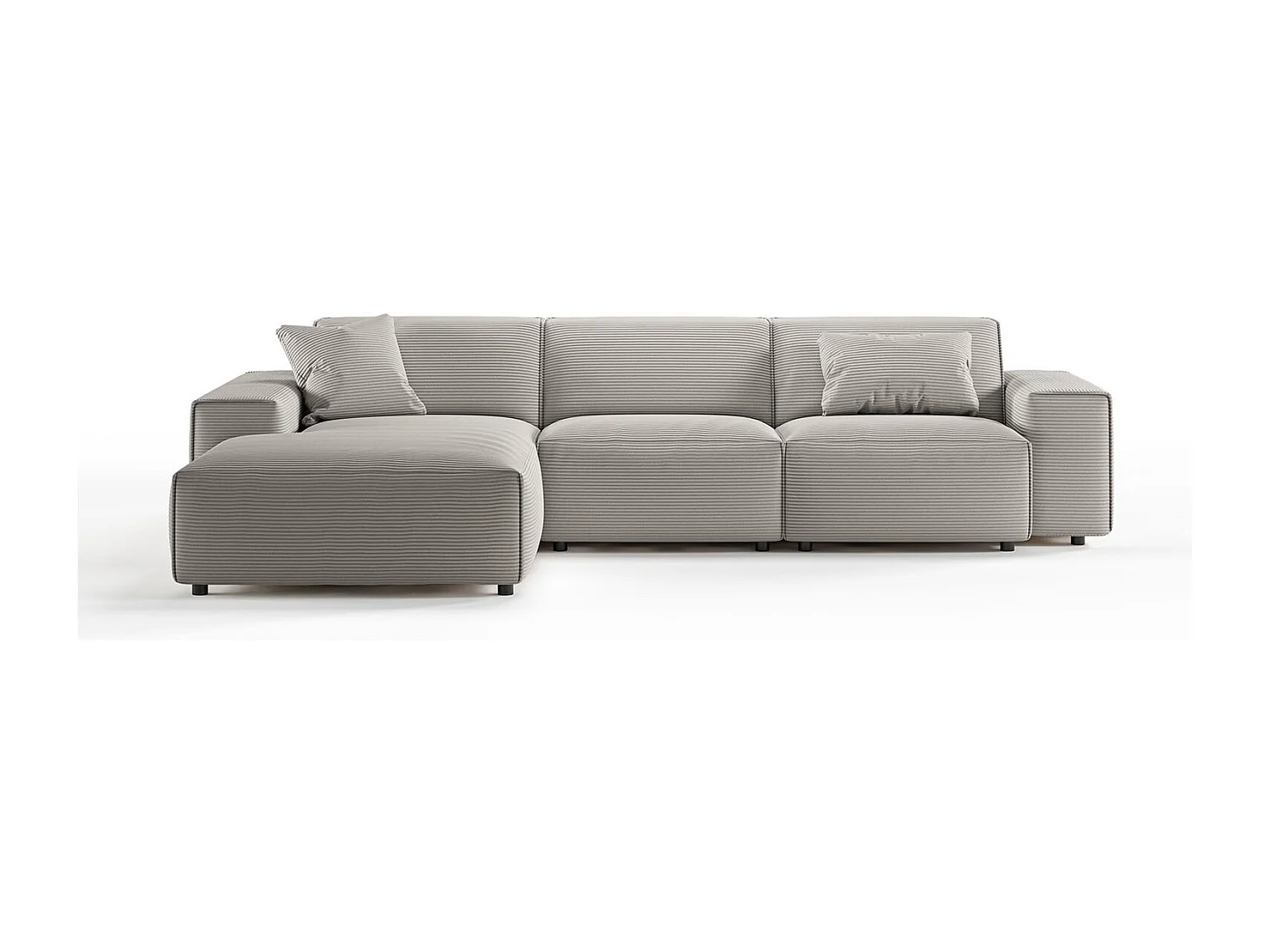 Ecksofa - Steingrau Cord - RANI