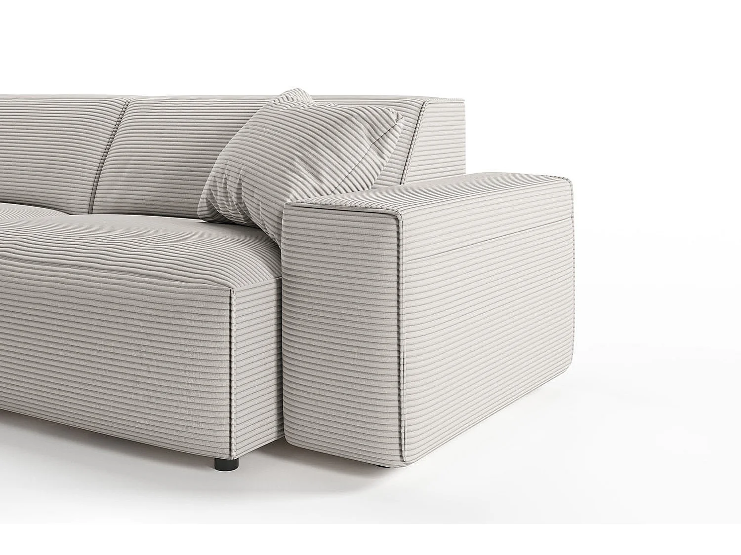 Ecksofa - Steingrau Cord - RANI