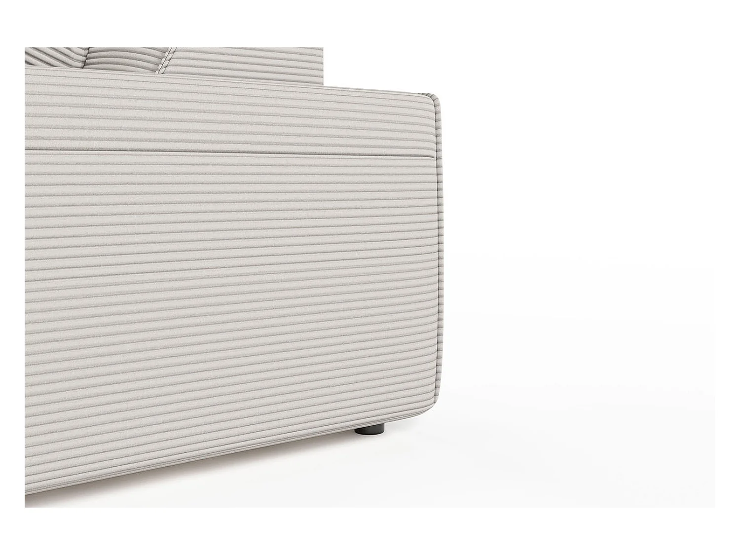 Ecksofa - Steingrau Cord - RANI