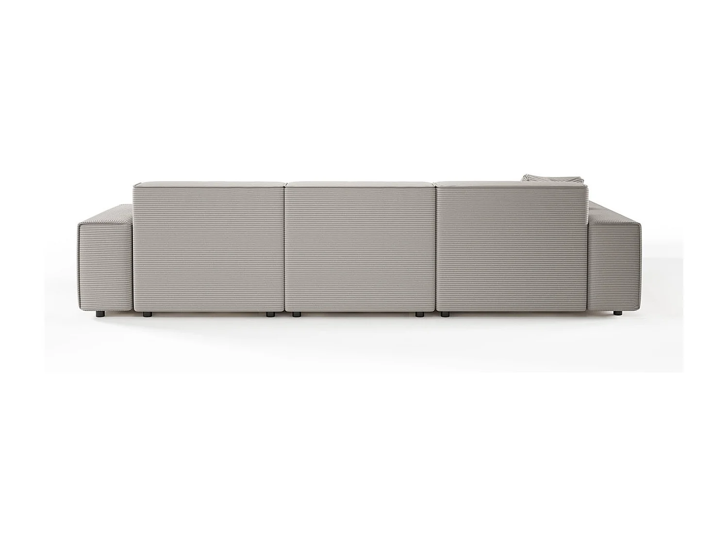 Ecksofa - Steingrau Cord - RANI
