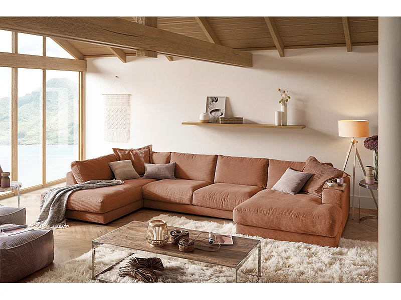 Wohnlandschaft - Braun Cord - MADELINE