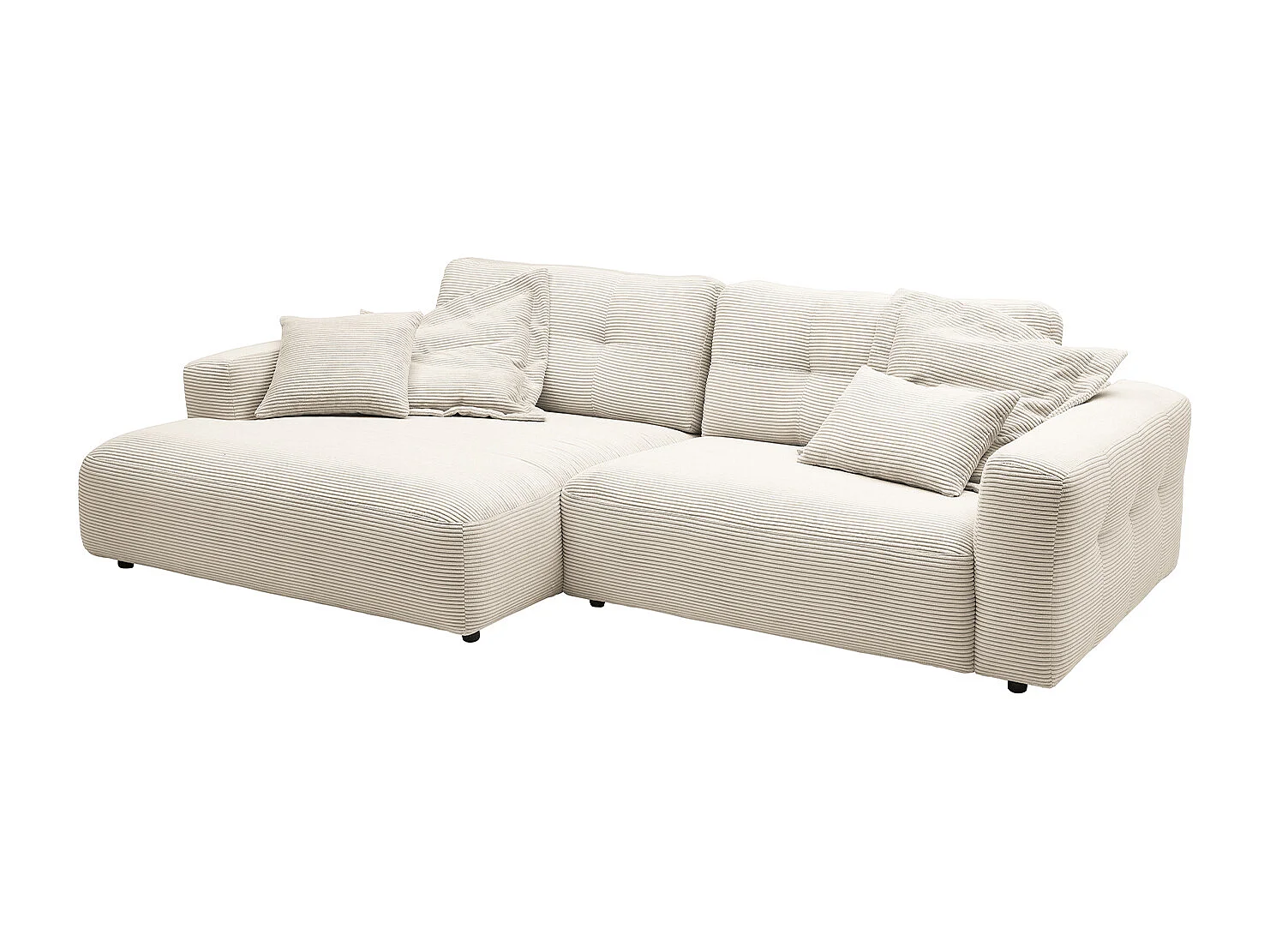 Ecksofa - Cremeweiß Cord - MIKA