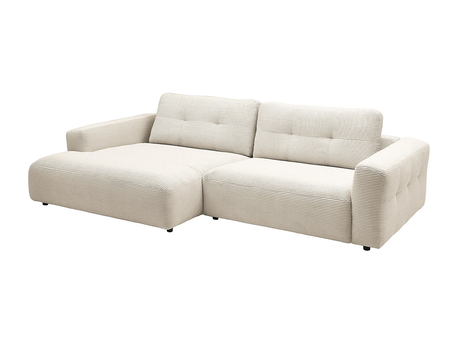 Ecksofa - Cremeweiß Cord - MIKA