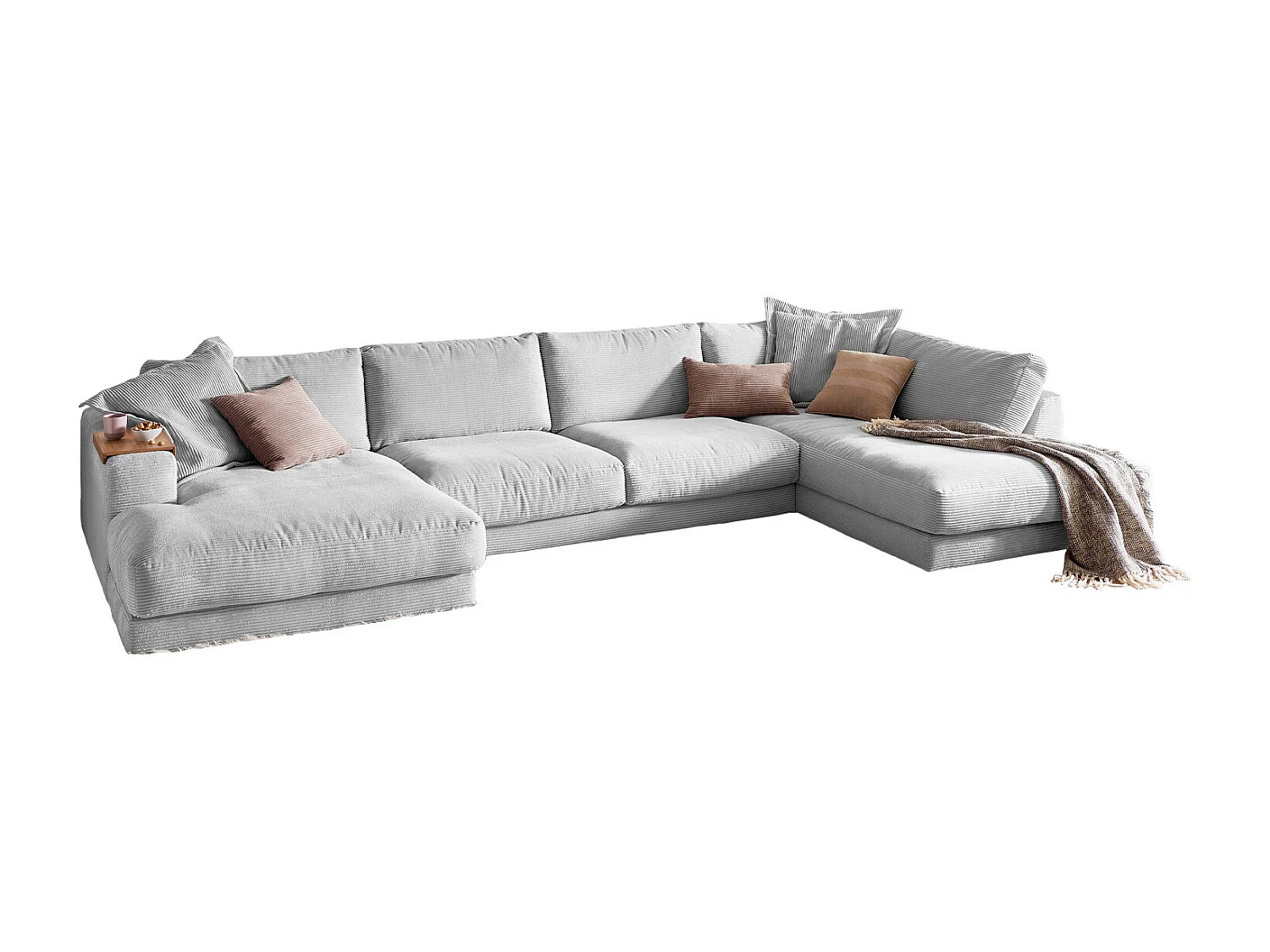 Wohnlandschaft - Hellgrau Cord - MADELINE