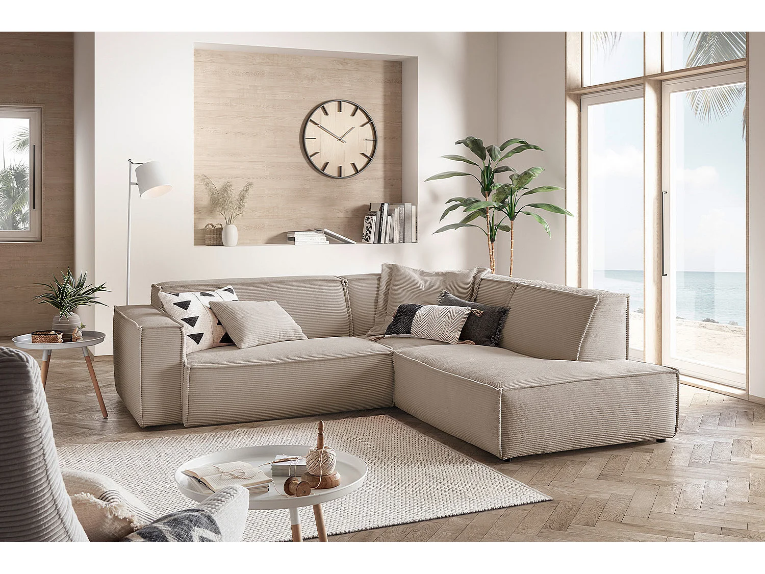 Ecksofa - Taupe Cord - SAMU