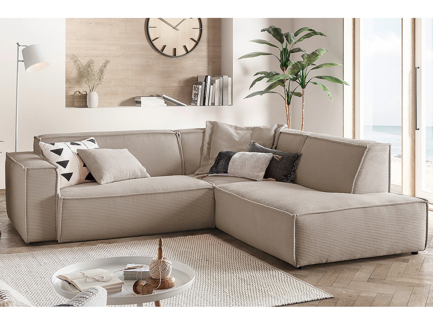 Ecksofa - Taupe Cord - SAMU