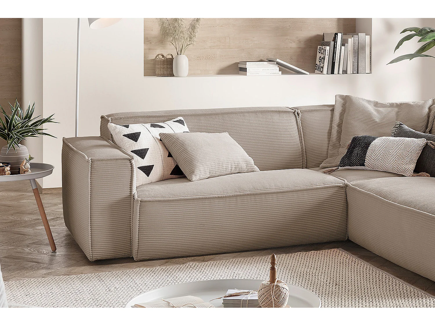 Ecksofa - Taupe Cord - SAMU