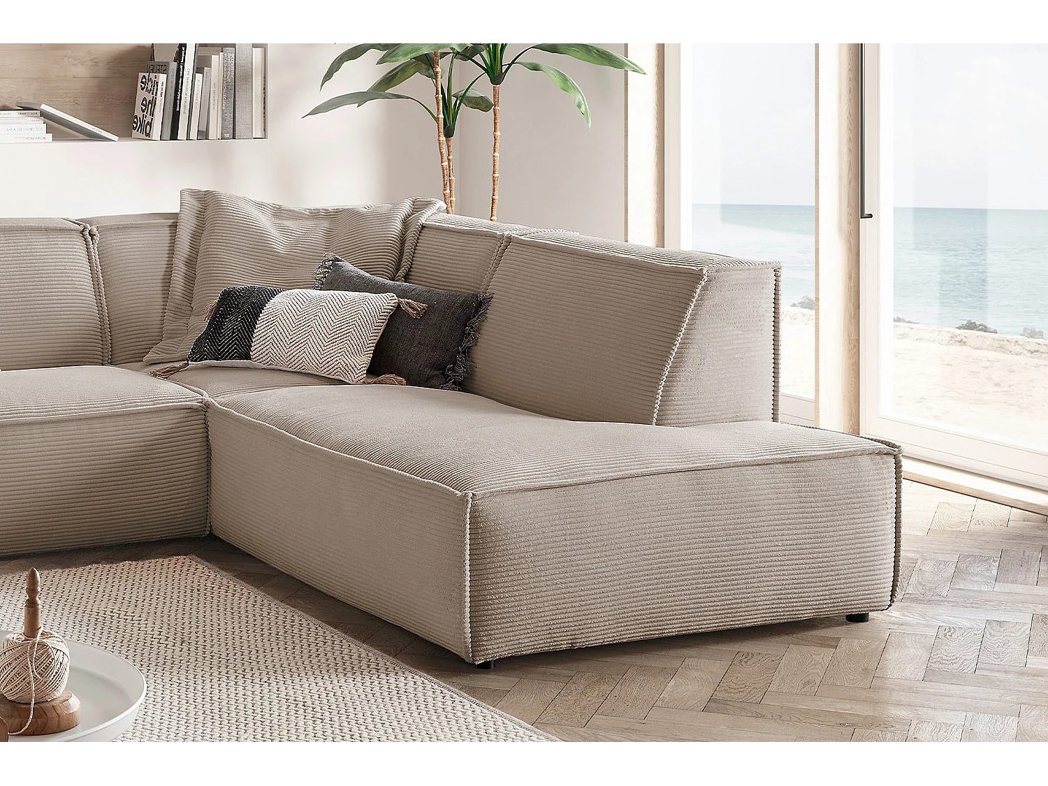 Ecksofa - Taupe Cord - SAMU