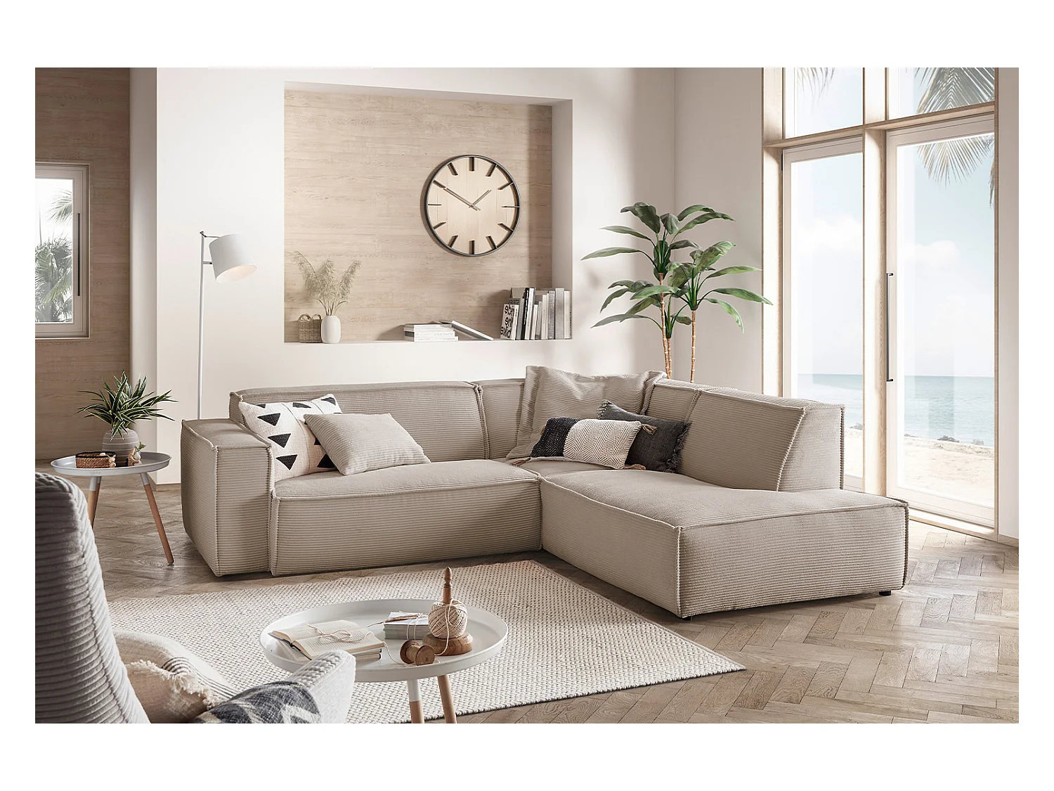 Ecksofa - Taupe Cord - SAMU