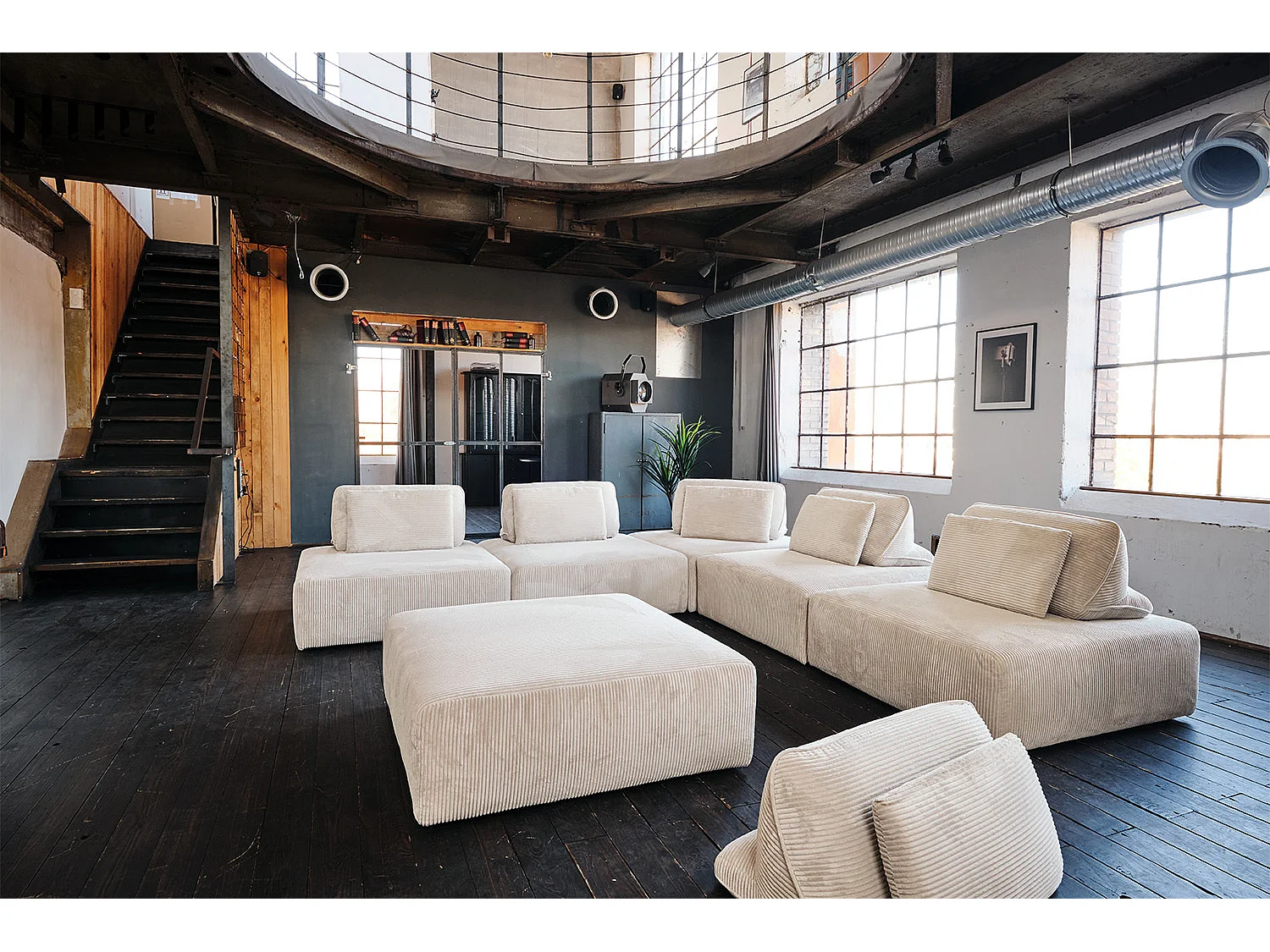 Modulsofa - Cremeweiß Cord - WIOLO SOFT