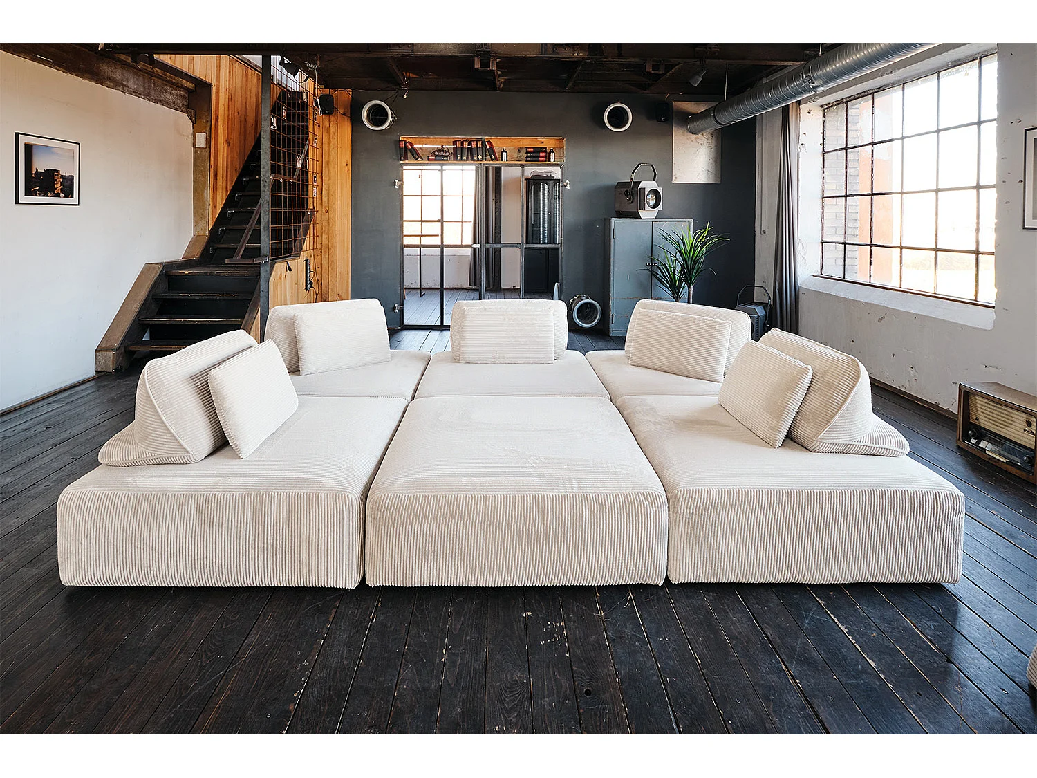 Modulsofa - Cremeweiß Cord - WIOLO SOFT