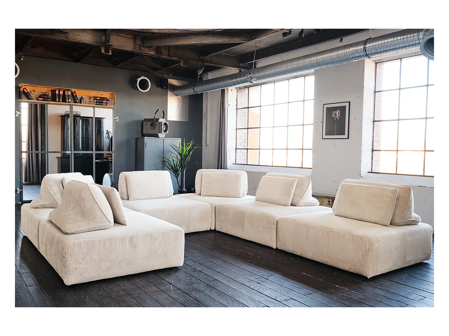 Modulsofa - Cremeweiß Cord - WIOLO SOFT