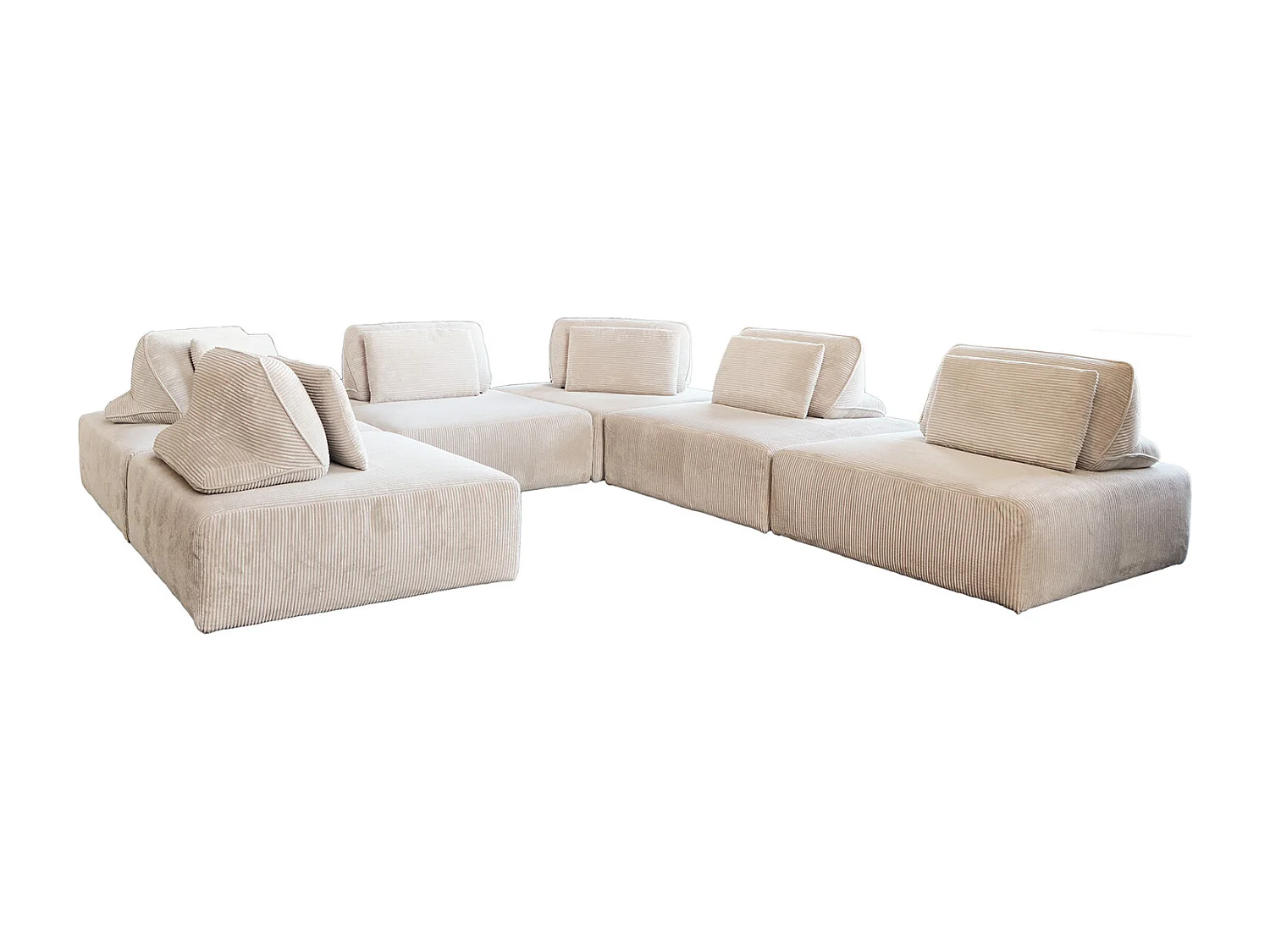 Modulares Sofa - Cremeweiß Cord - WIOLO SOFT