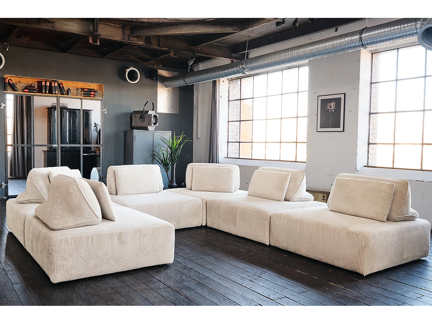 Modulares Sofa - Cremeweiß Cord - WIOLO SOFT