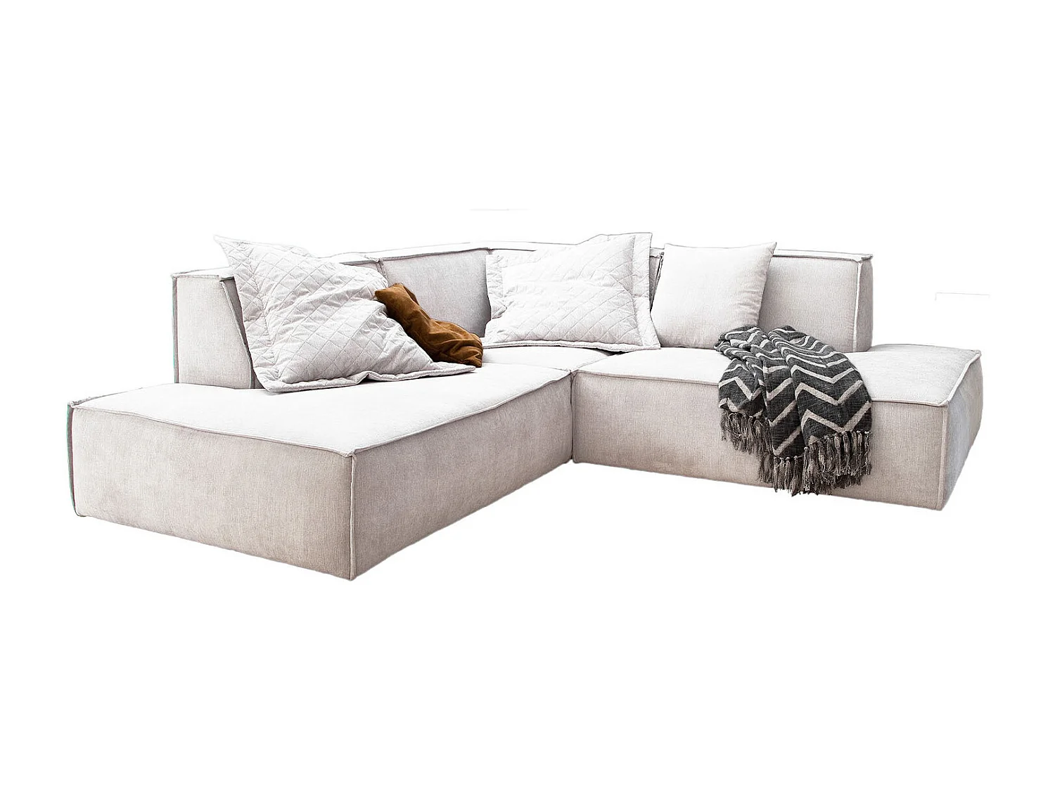 Canapé - beige tissu tissé - SAMU