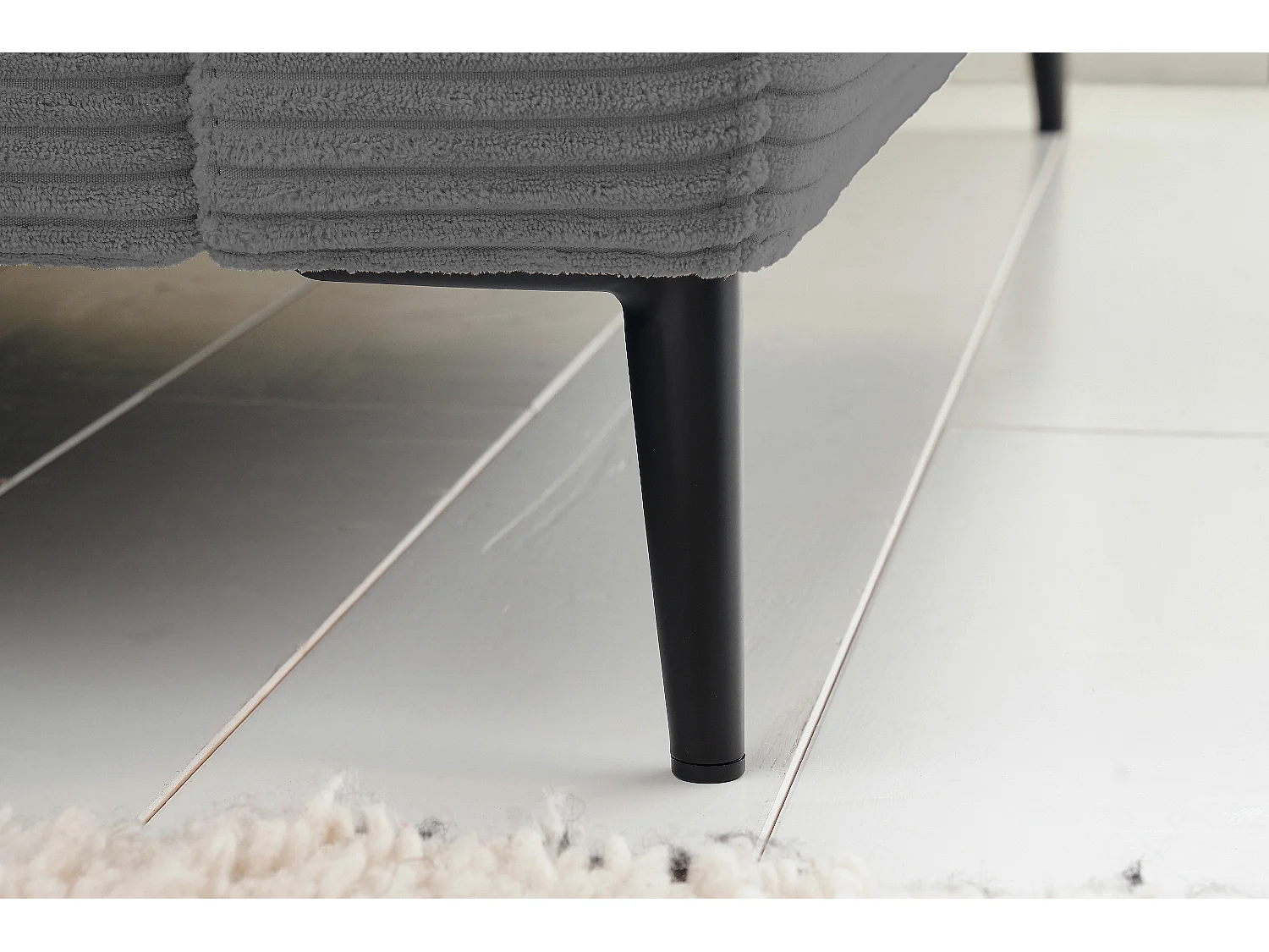Ecksofa - Grau Cord - CARA