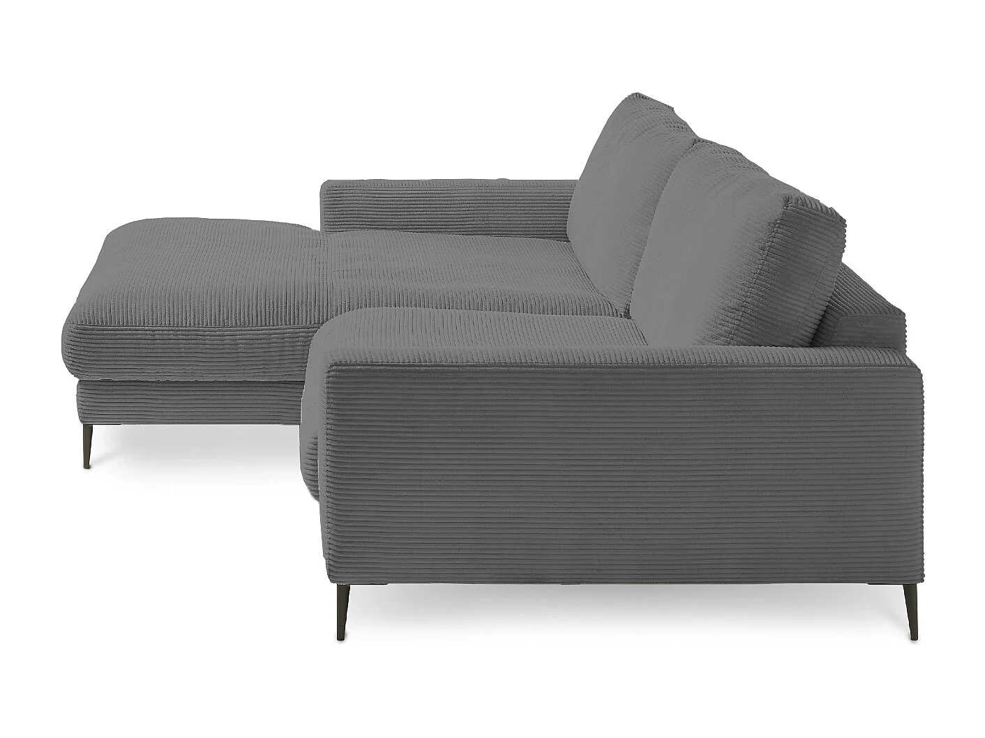 Ecksofa - Grau Cord - CARA