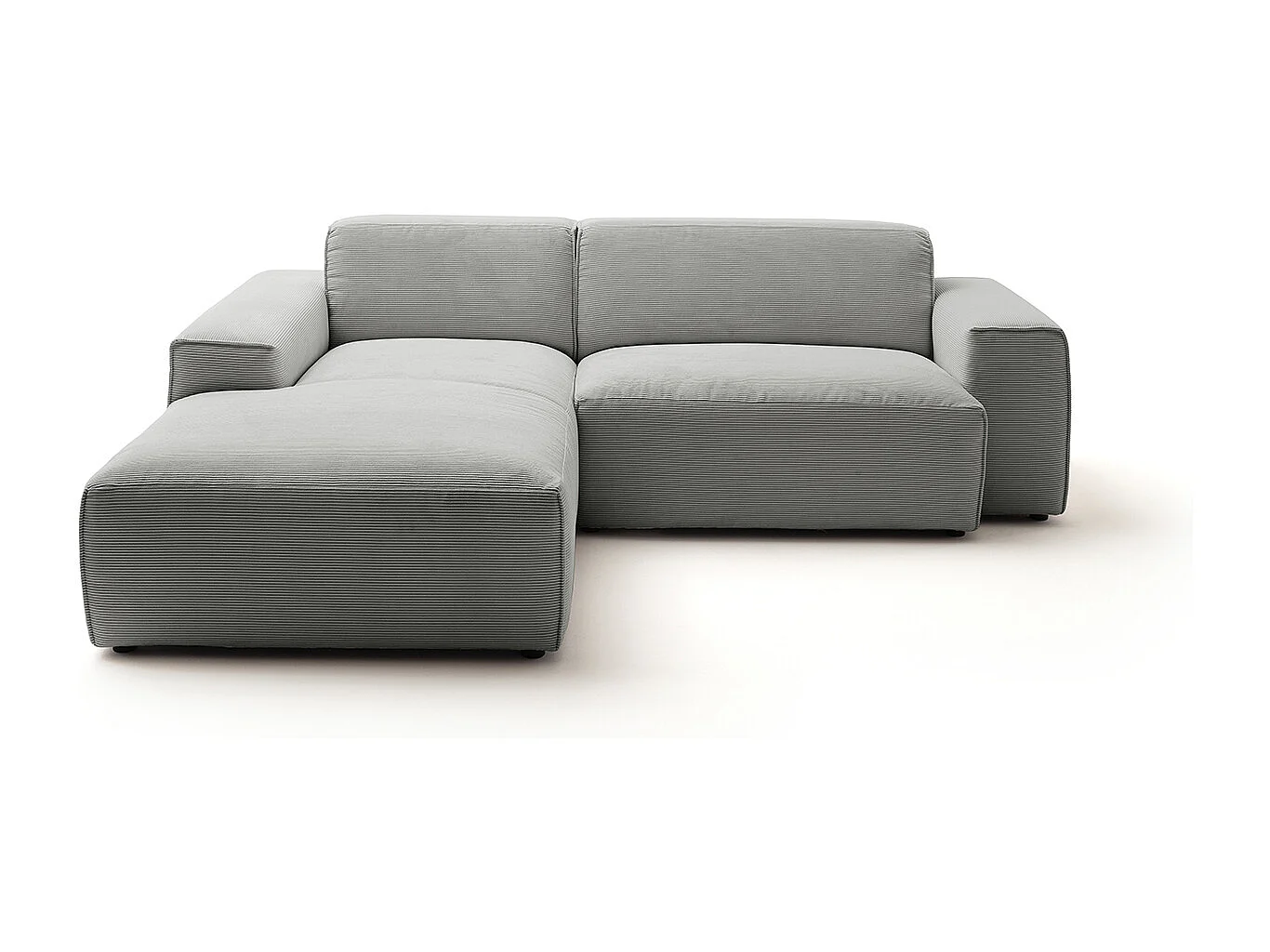 Ecksofa - Grau Cord - RANI