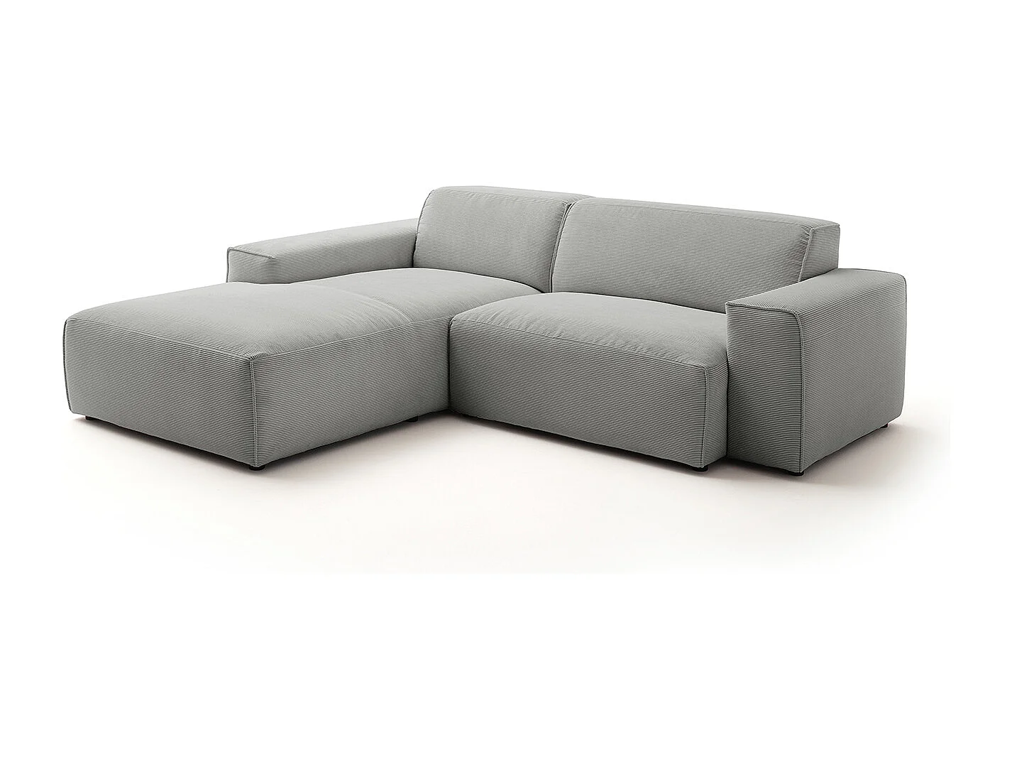 Ecksofa - Grau Cord - RANI