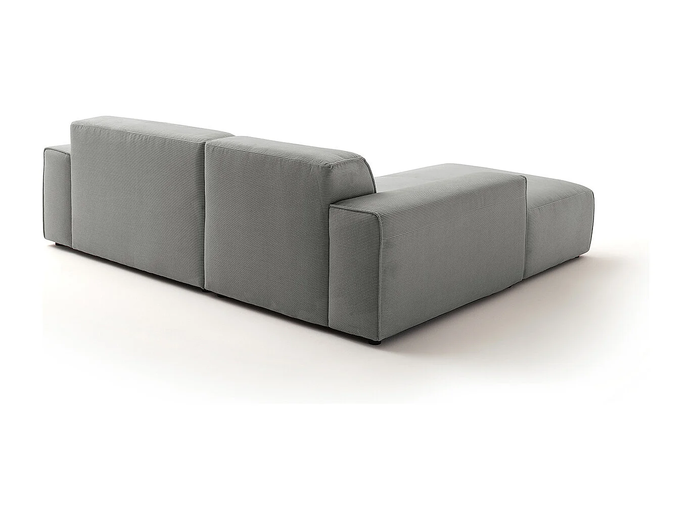 Ecksofa - Grau Cord - RANI