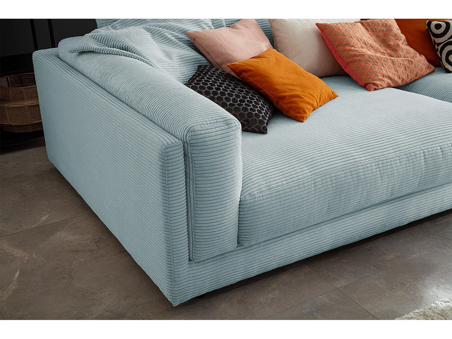 Bigsofa - Hellblau Cord - RAINA