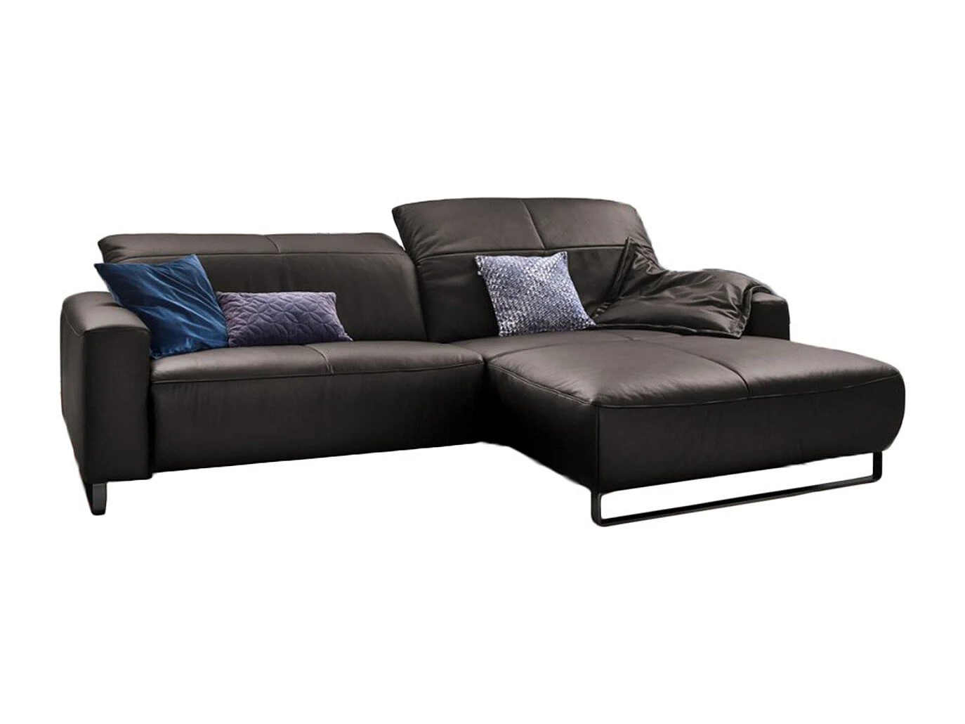 Hoekbank - Grijs Leer - YORK