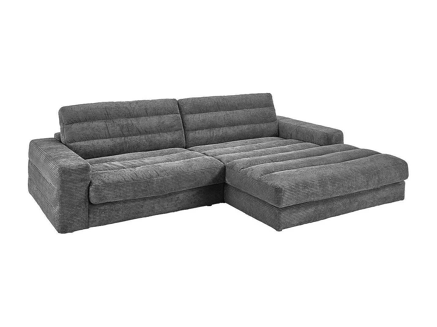 Ecksofa - Grau Cord - LANA