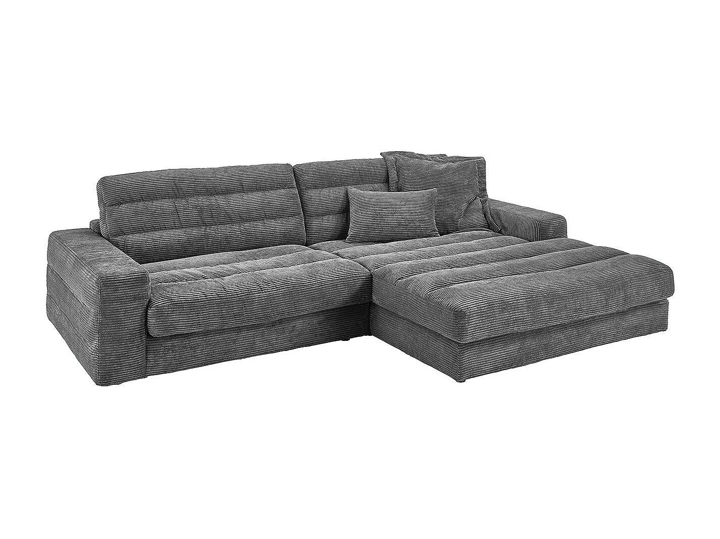 Ecksofa - Grau Cord - LANA