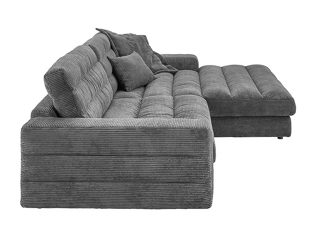 Ecksofa - Grau Cord - LANA