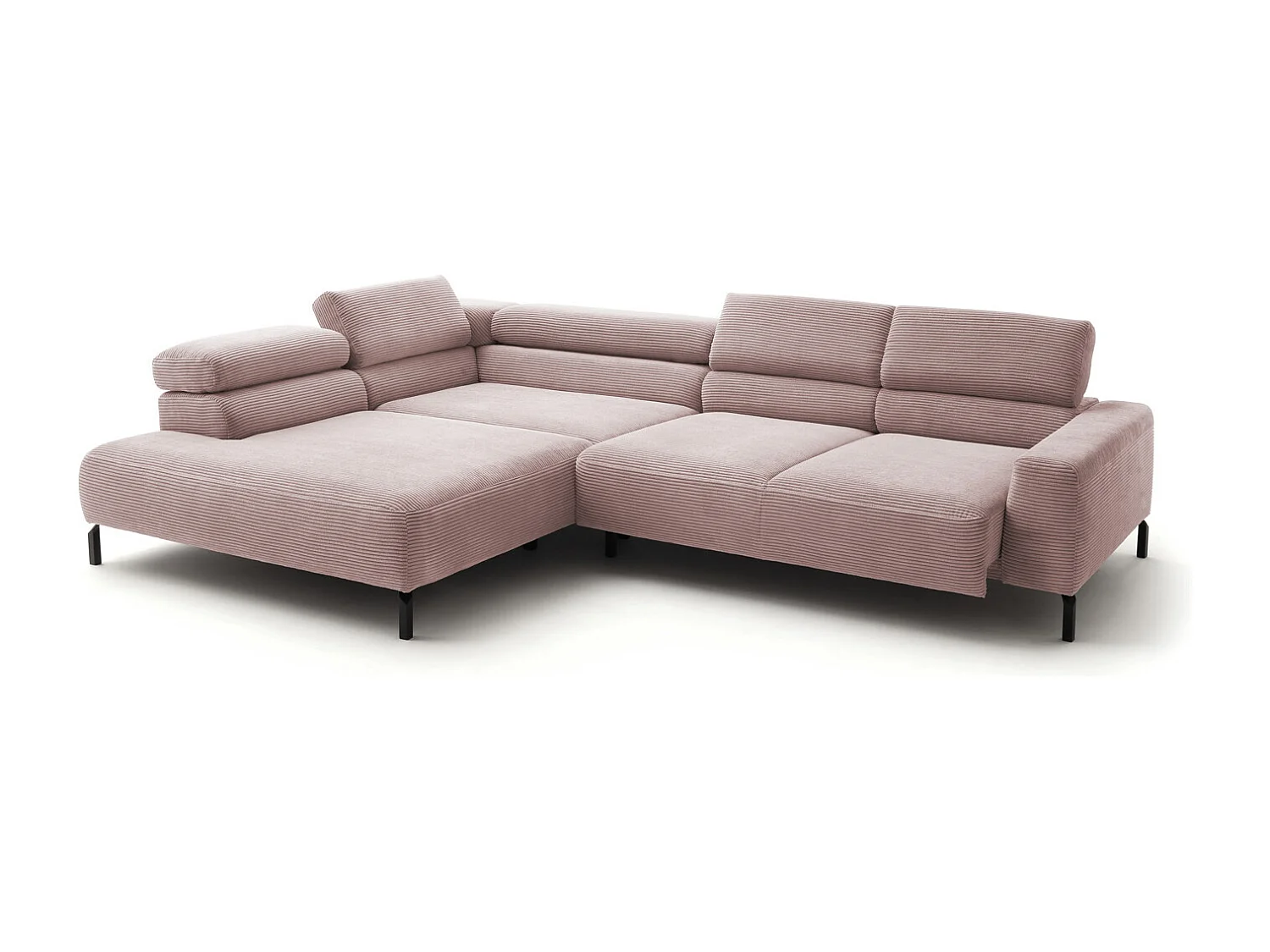 Ecksofa - Pink Cord - DELIA