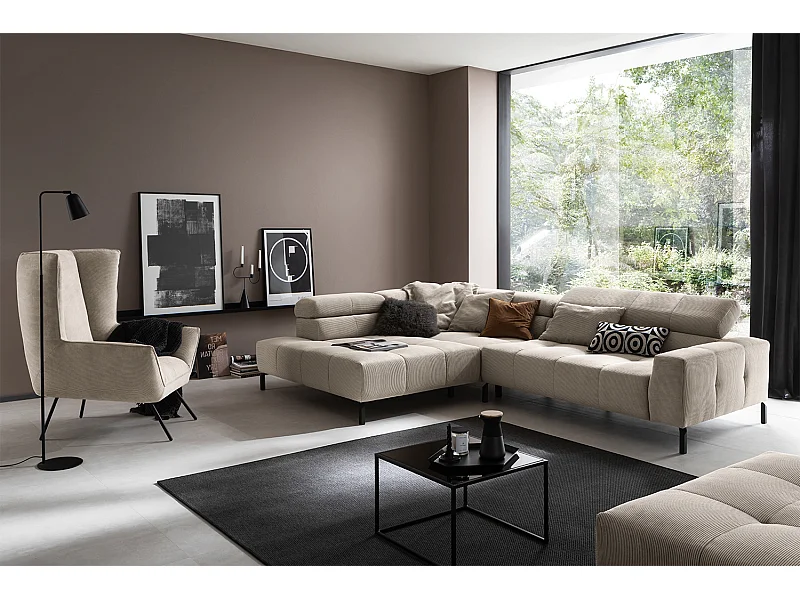 Hoekbank - Beige Koord - OHIO