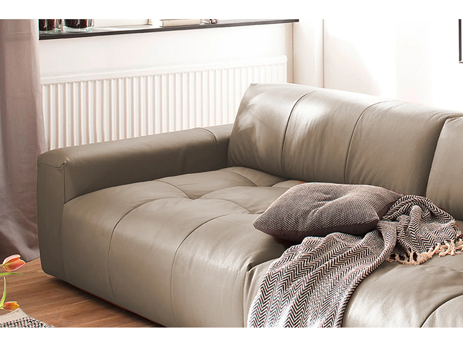 Sofa - Taupe Leder - PALACE