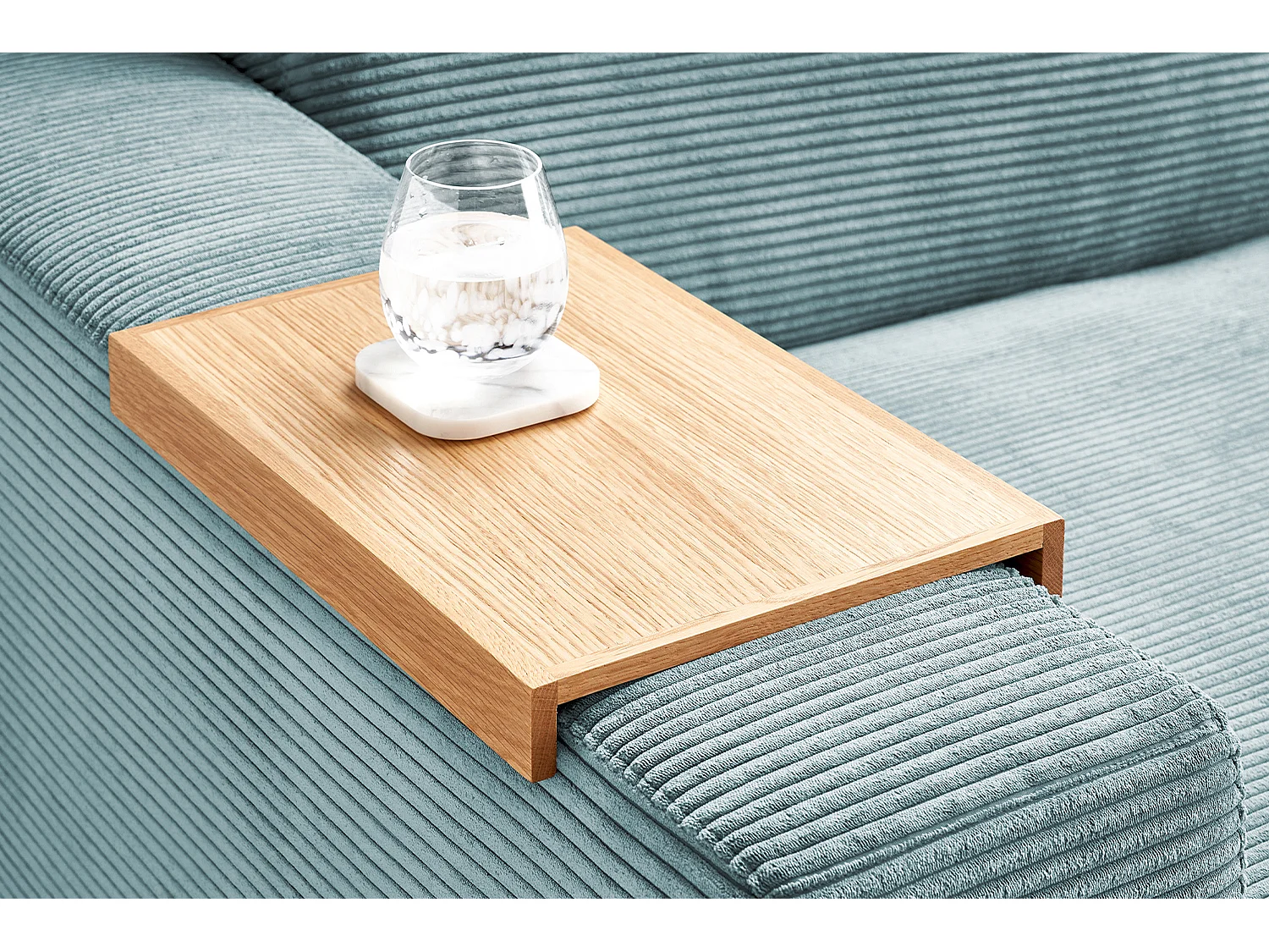 Canapé - bleu clair Velours côtelé - MADELINE