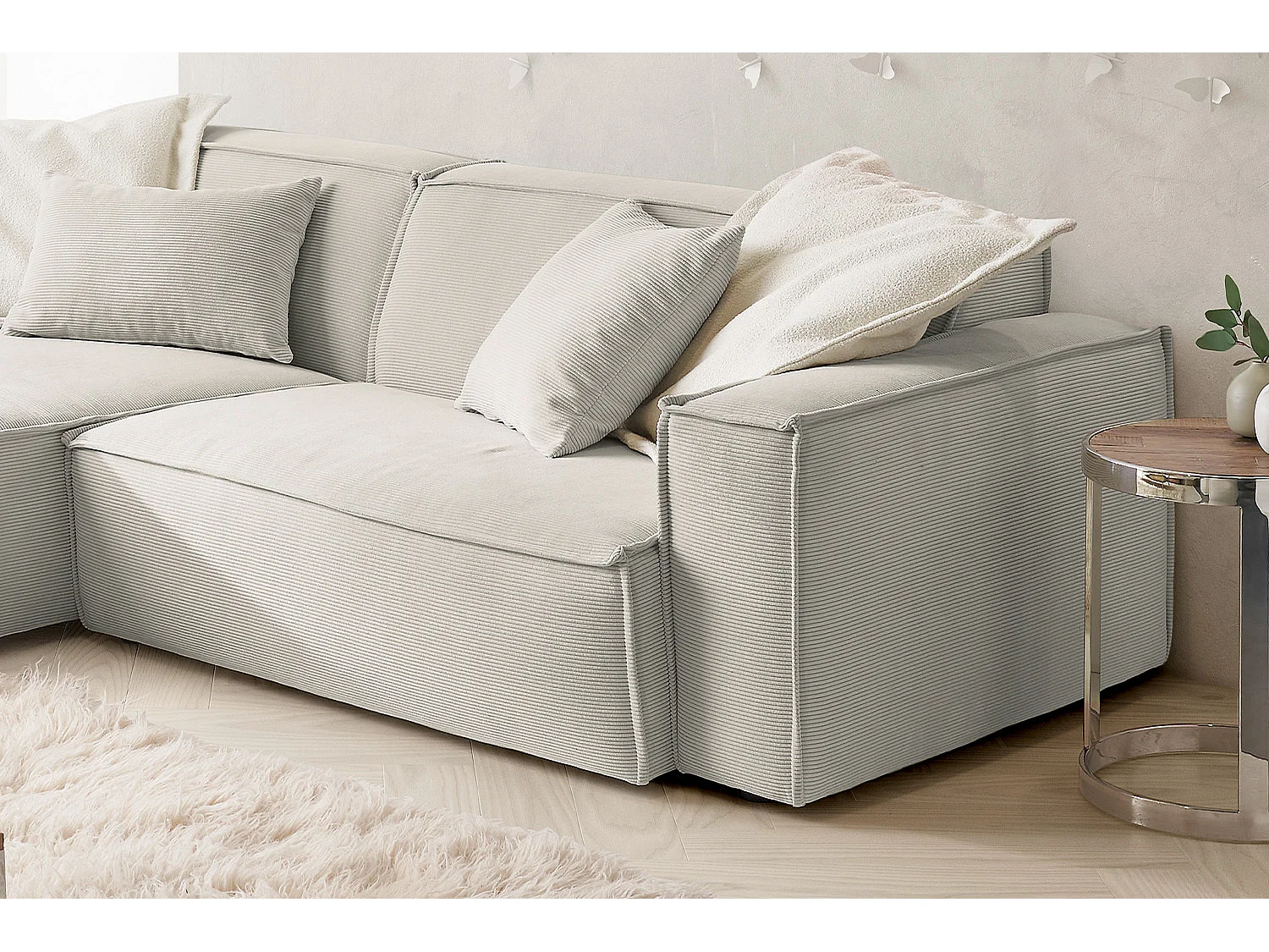 Ecksofa - Silber Cord - SAMU