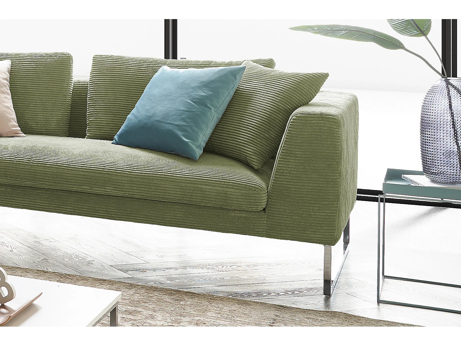 Canapé - Vert velours côtelé - ARIAN