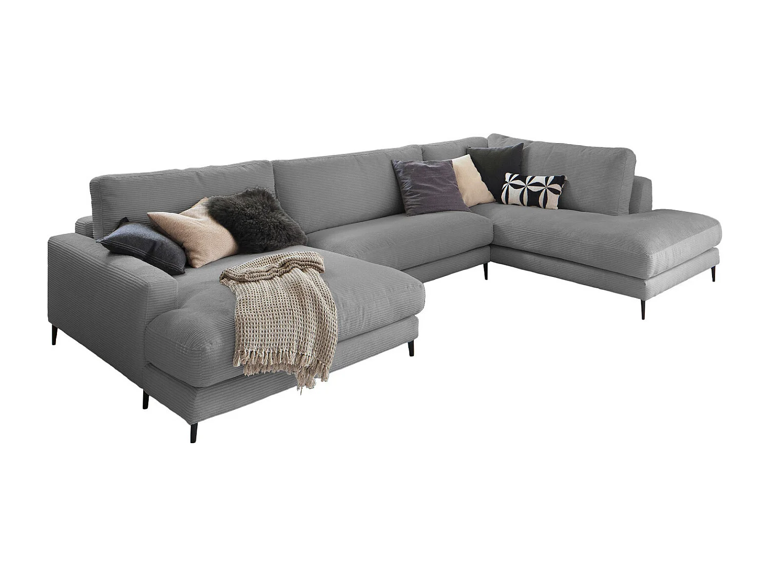 Canapé - Gris Velours côtelé - CARA