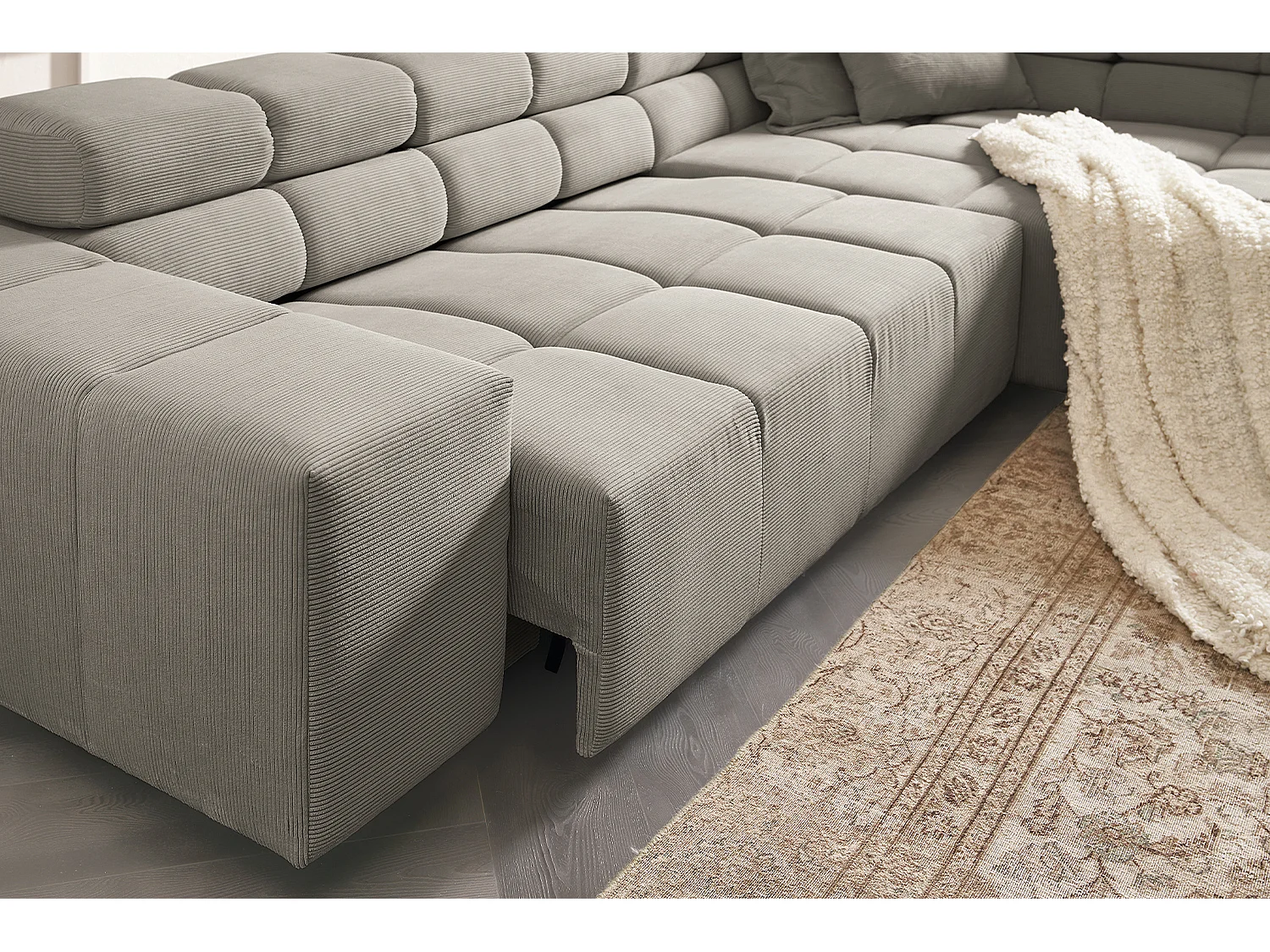 Canapé - Gris Velours côtelé - NEVADA