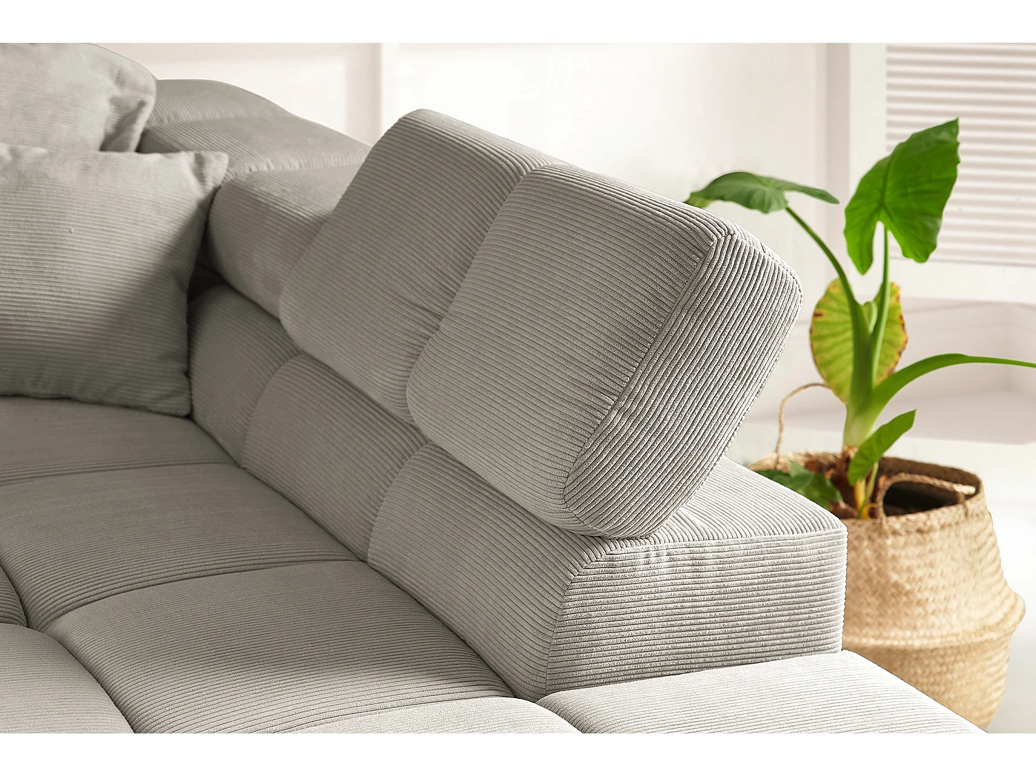 Ecksofa - Grau Cord - NEVADA