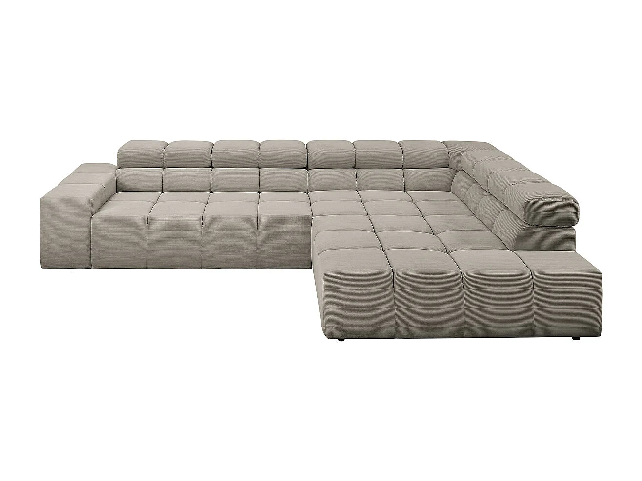 Ecksofa - Grau Cord - NEVADA