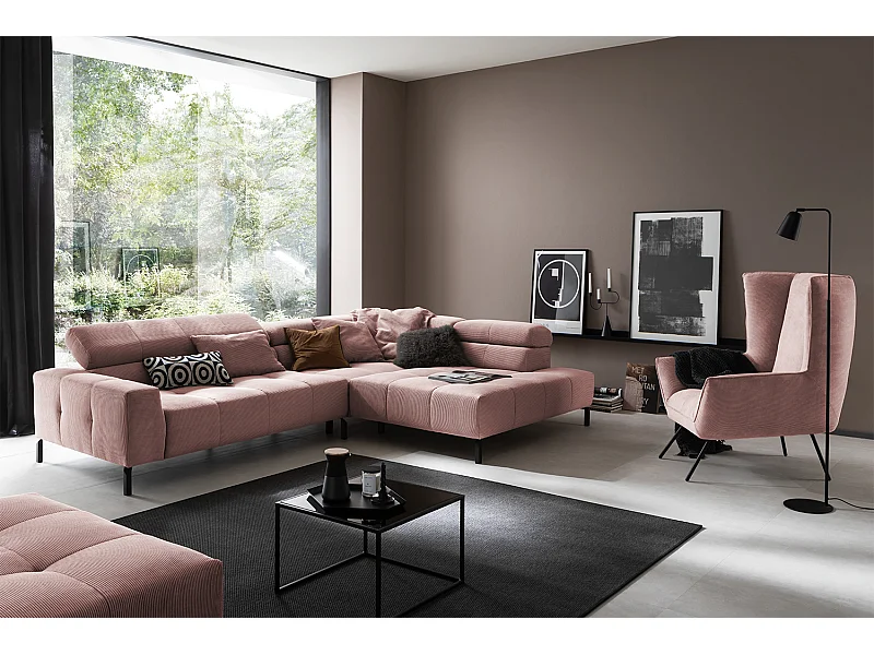 Ecksofa - Pink Cord - OHIO