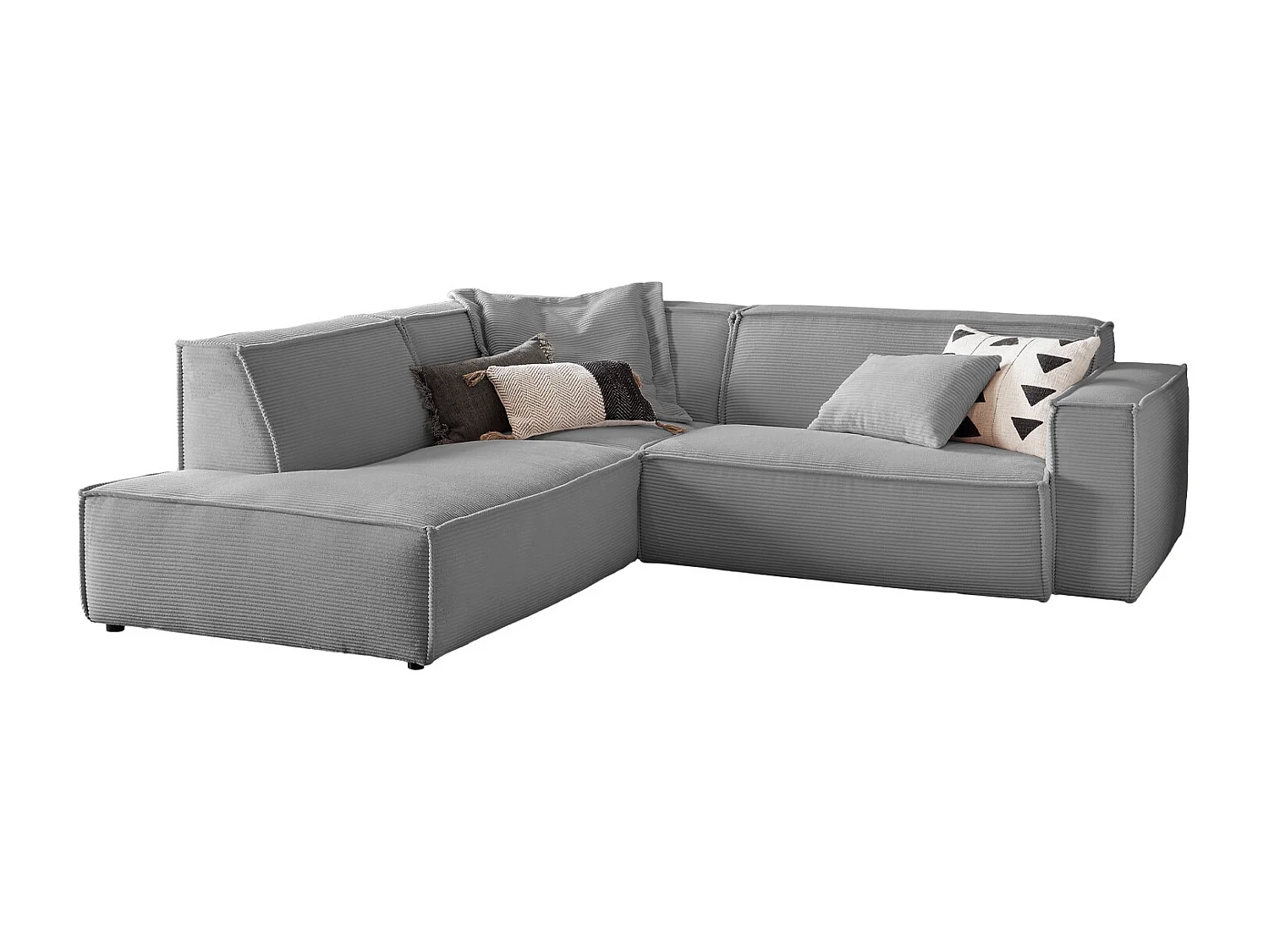 Ecksofa - Grau Cord - SAMU