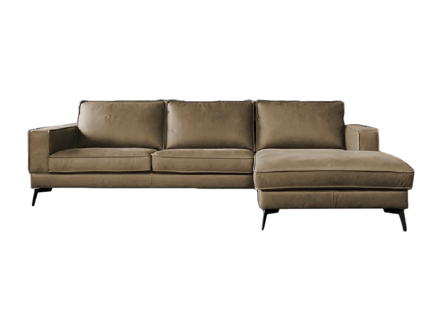 Ecksofa - Beige Leder - BLOOM