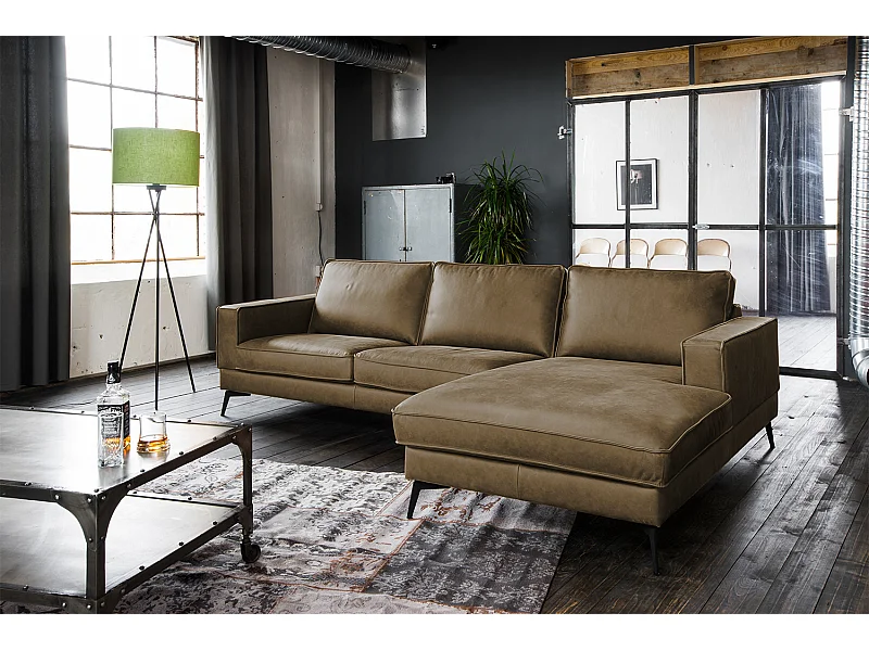 Sofá esquinero - beige piel - BLOOM