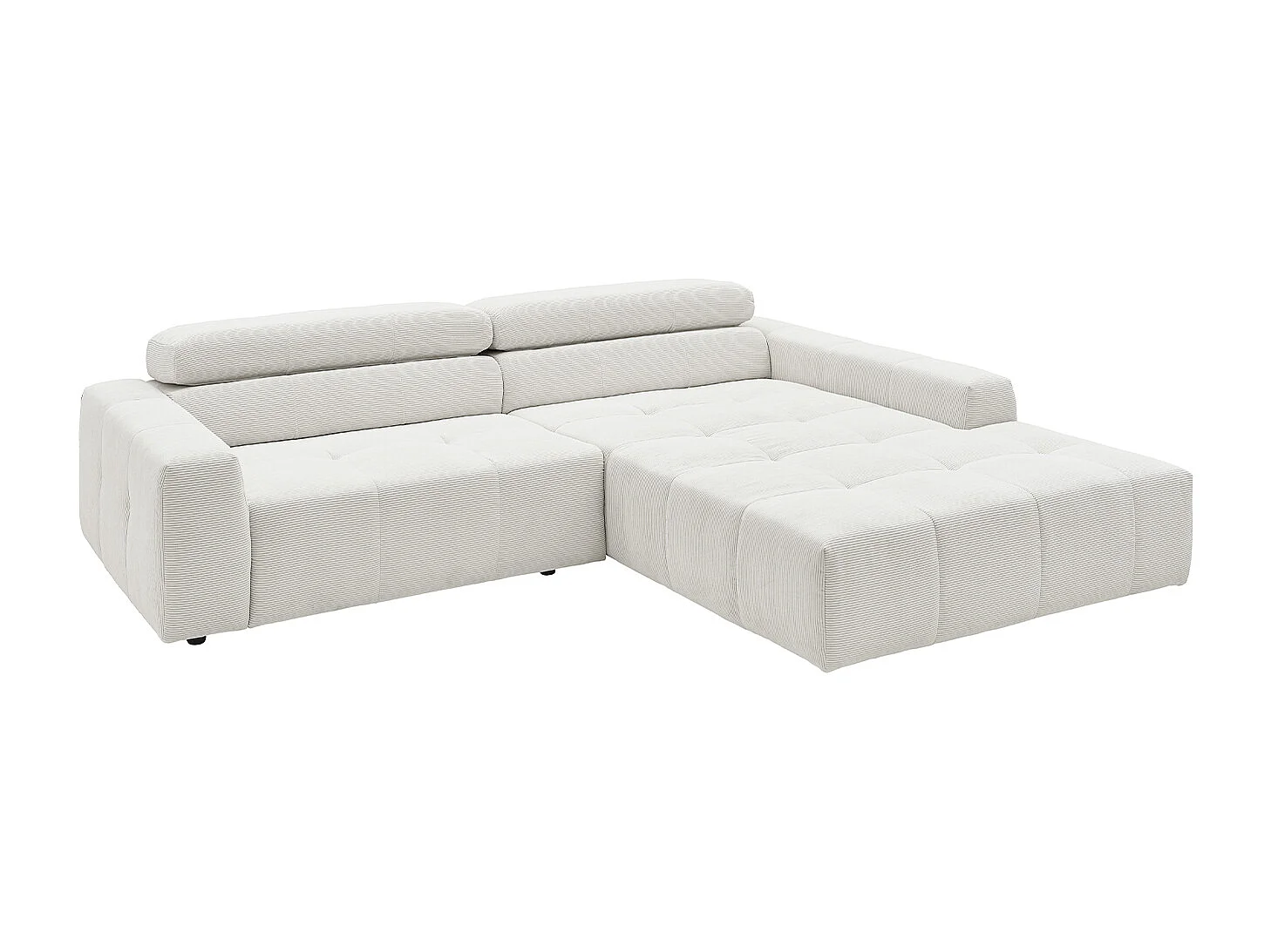 Ecksofa - Weiß Cord - RENO