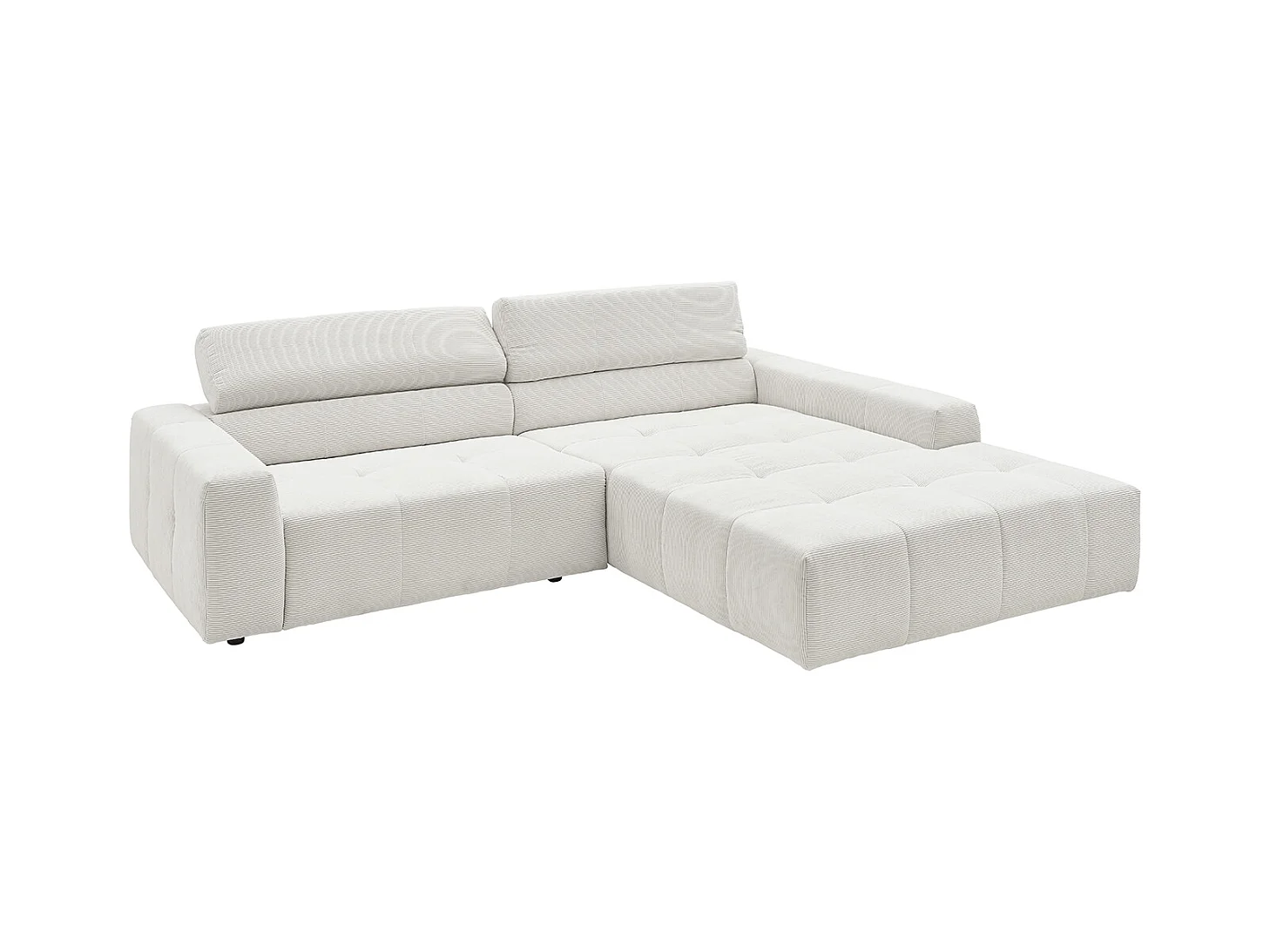 Ecksofa - Weiß Cord - RENO