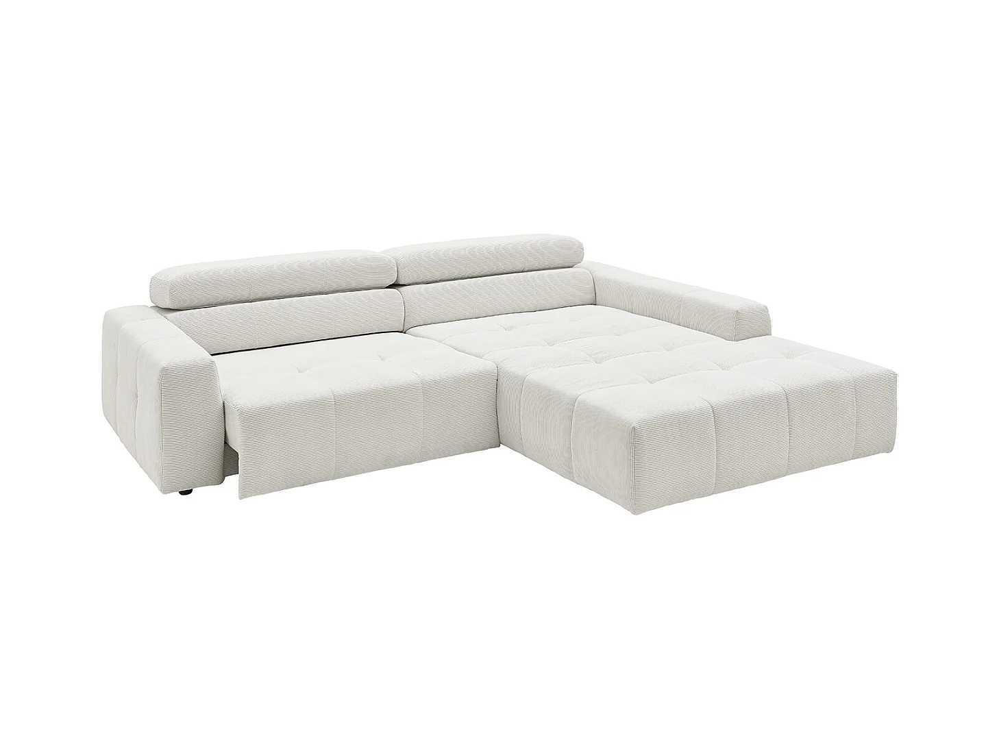 Ecksofa - Weiß Cord - RENO