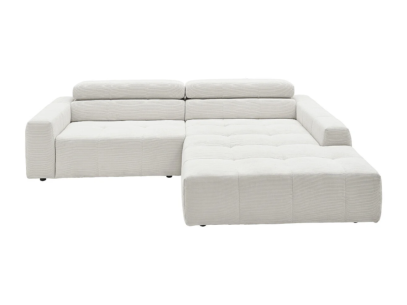 Ecksofa - Weiß Cord - RENO