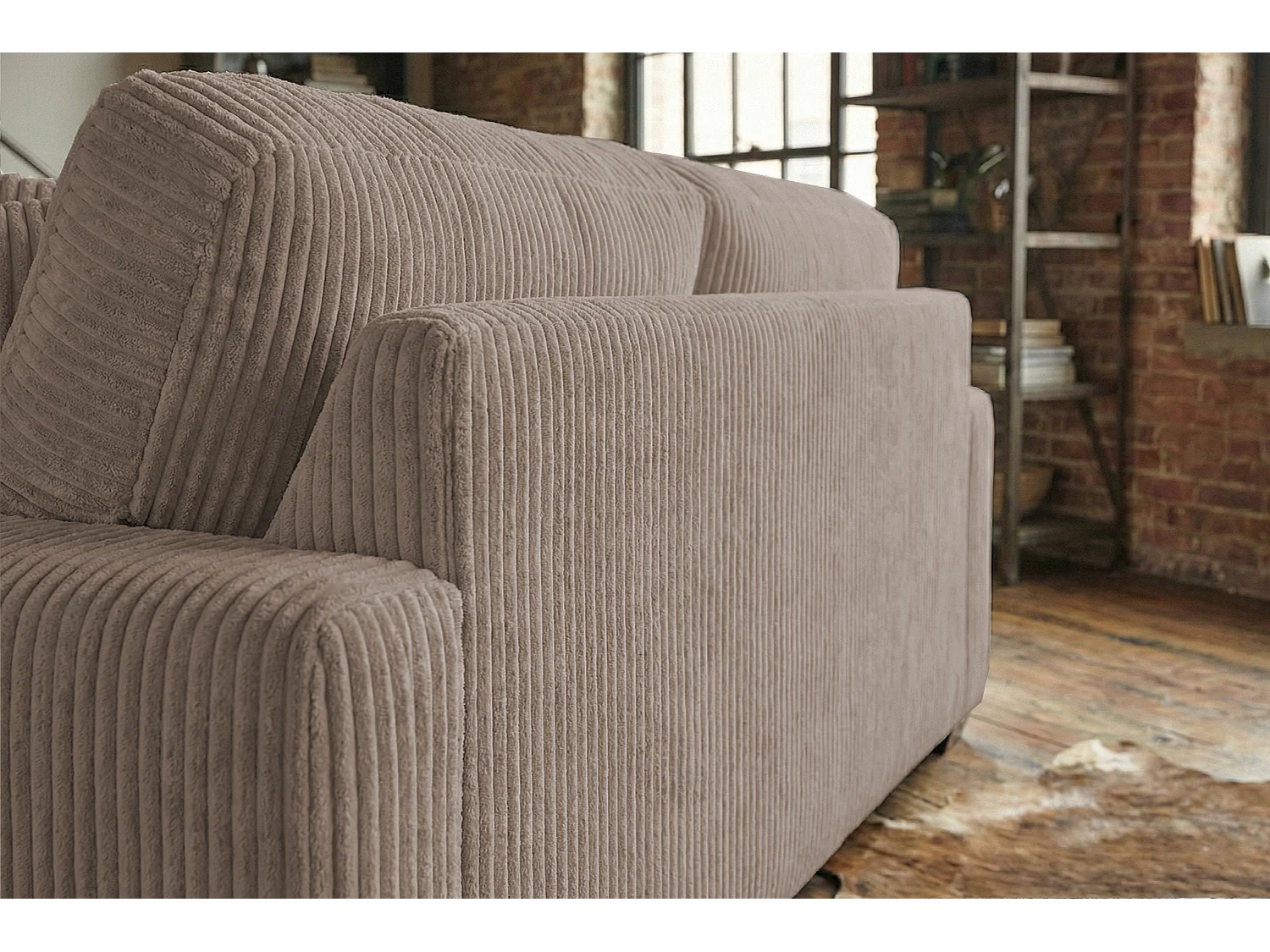 Canapé - taupe Velours côtelé - NETTA