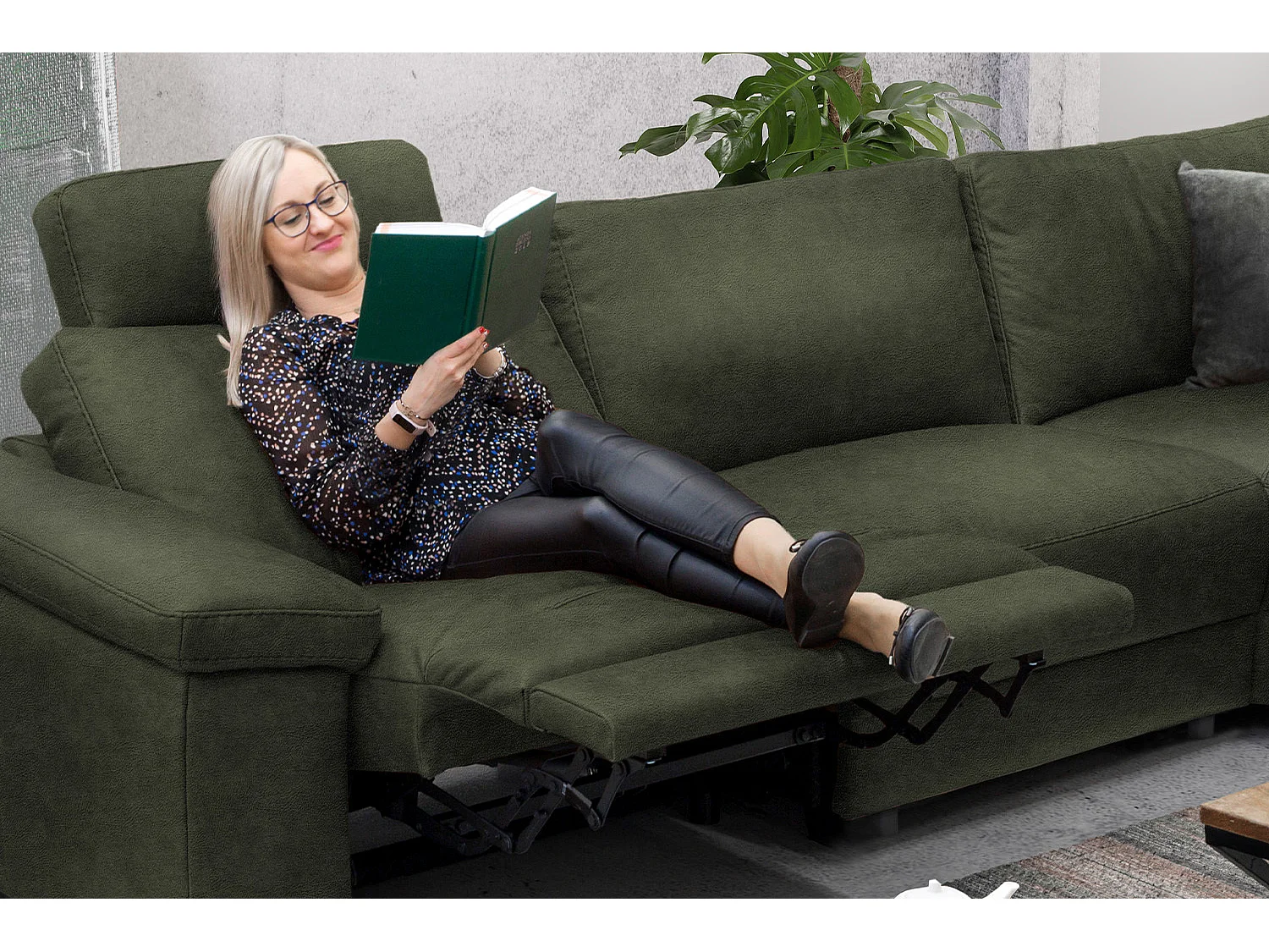 Sofá - verde oscuro piel - LOLA